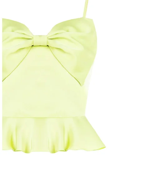 Crop Top In Raso Con Maxi Fiocco Rinascimento