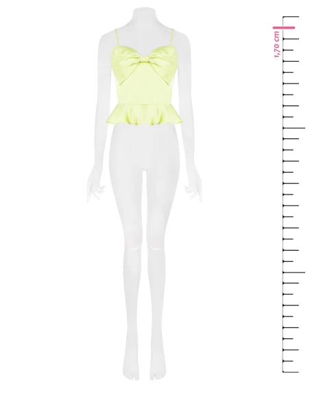 Crop Top In Raso Con Maxi Fiocco Rinascimento