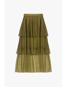 Midi Flounced Skirt With Transparent Layers Dixie