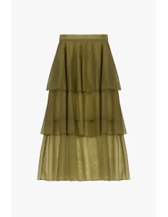 Midi Flounced Skirt With Transparent Layers Dixie