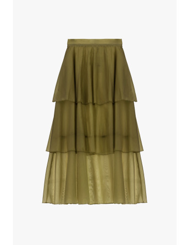Jupe midi à volants avec couches transparentes Dixie