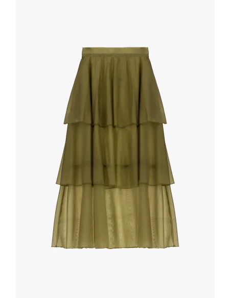 Gonna Midi A Balze Con Strati Trasparenti Dixie