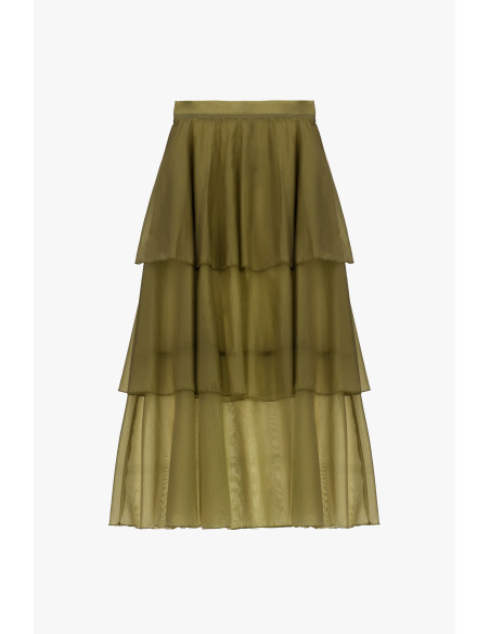 Jupe midi à volants avec couches transparentes Dixie