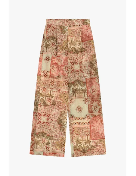 Dixie Wide Leg Patchwork Print Palace Trousers