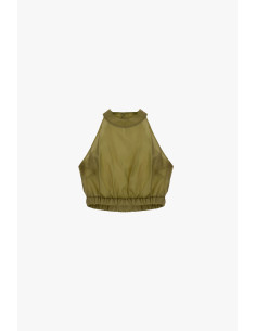 Dixie High Neck Short Sleeveless Top