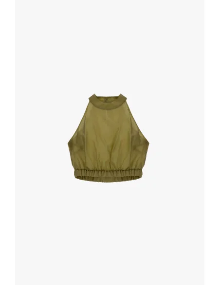Dixie High Neck Short Sleeveless Top