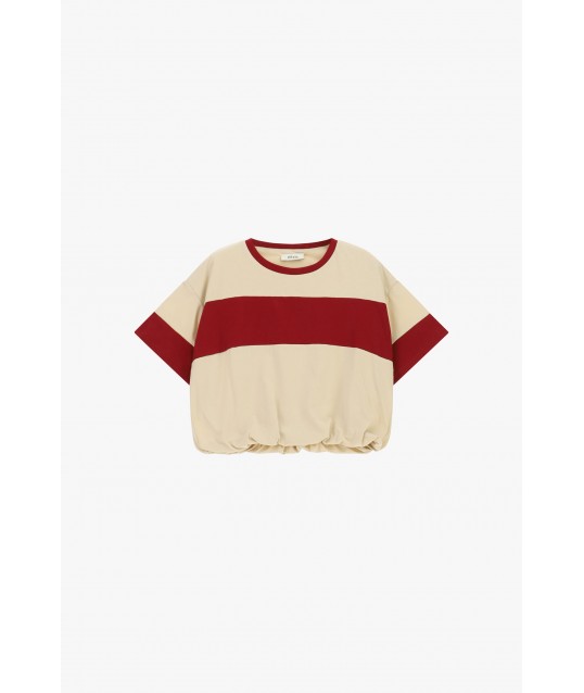 T-Shirt A Maniche Corte Con Elastico E Maxi Banda Dixie