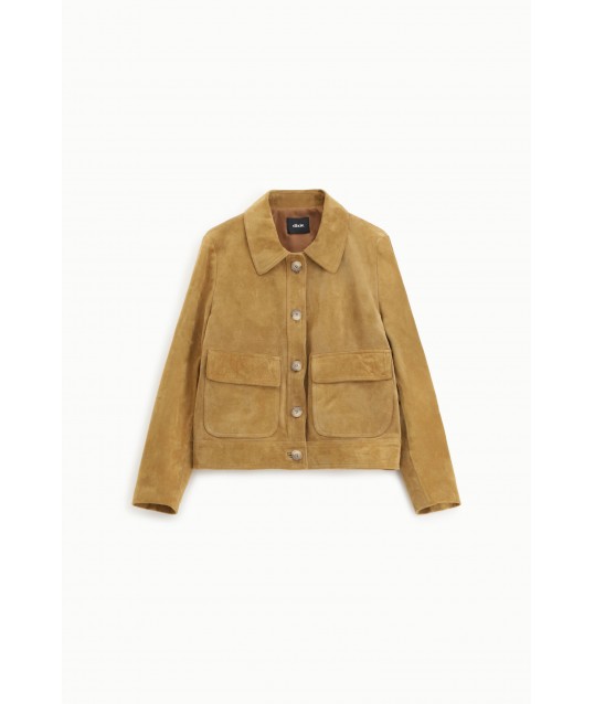 Leather Jacket With Front Pockets And Buttons Dixie