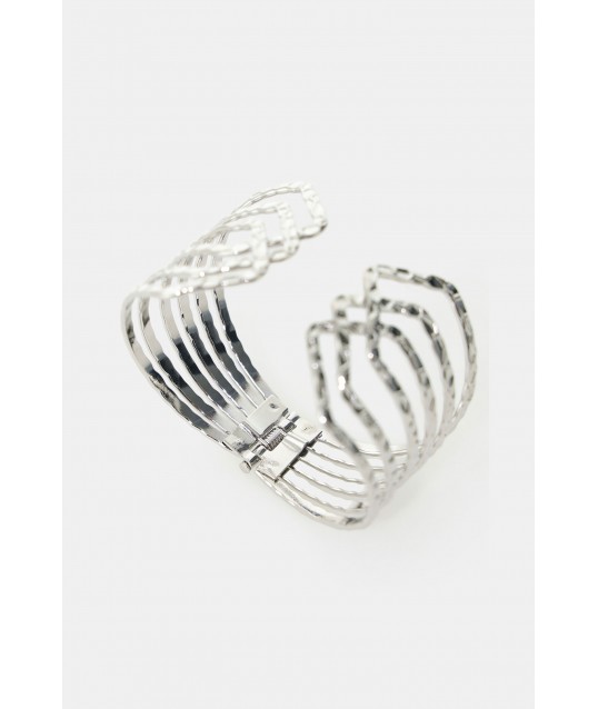 Bracelet rigide géométrique avec texture martelée Dixie