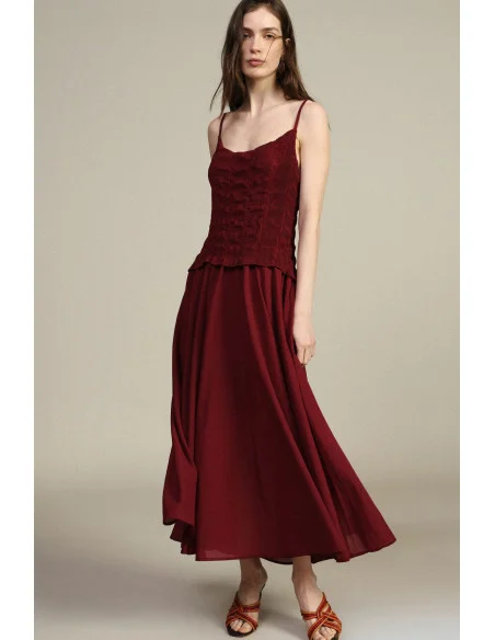 Robe longue avec corsage froncé Dixie