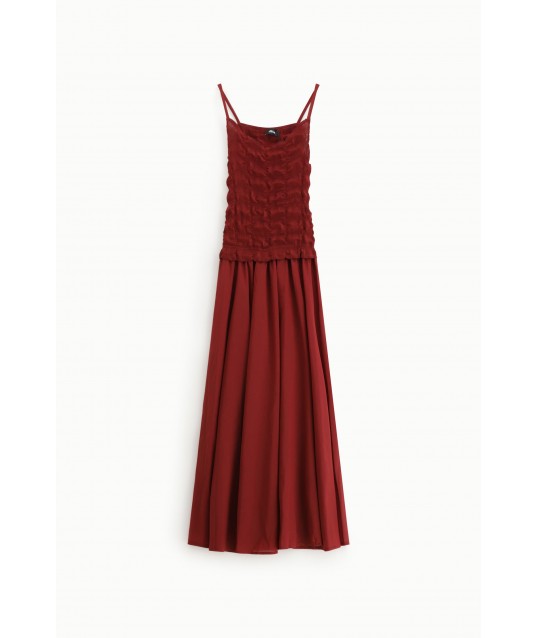 Dixie long dress with ruched bodice