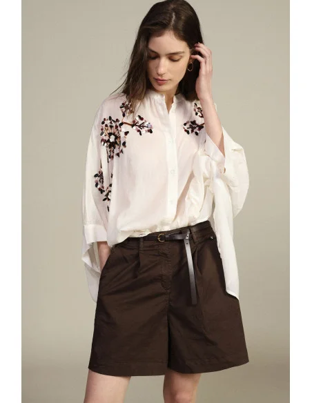 Chemisier oversize avec broderies florales Dixie
