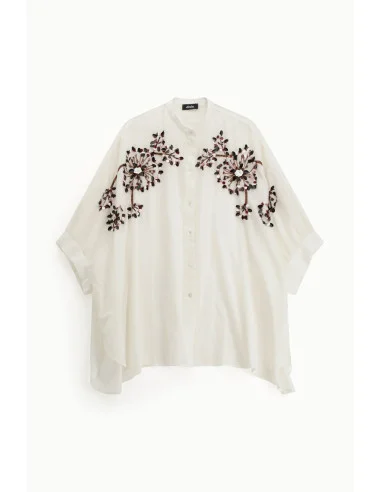 Chemisier oversize avec broderies florales Dixie