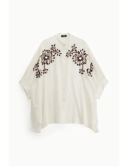 Oversized Blouse with Floral Embroidery Dixie