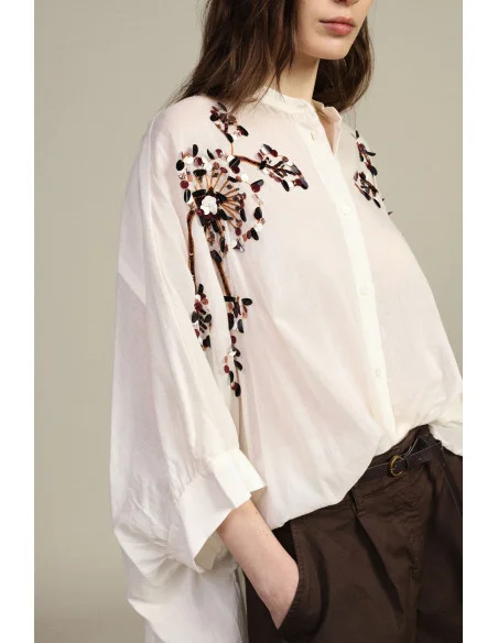 Chemisier oversize avec broderies florales Dixie