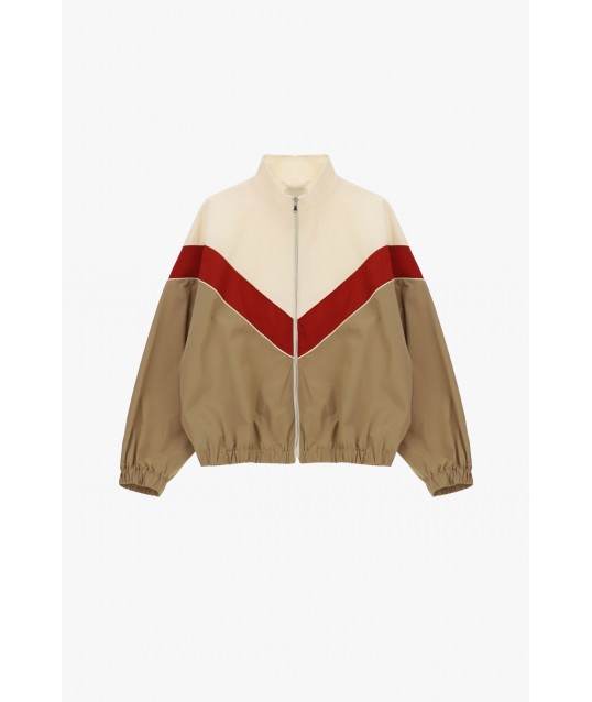 Blouson bombardier avec fermeture éclair à motif géométrique et poignets élastiques Dixie
