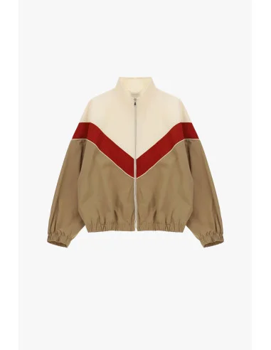 Bomber zippé à motif géométrique et poignets élastiqués Dixie