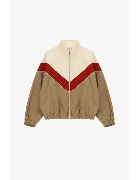 Bomber Con Zip Motivo Geometrico E Polsini Elasticizzati Dixie