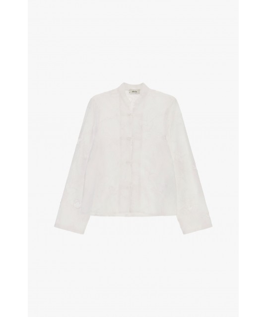 Chemise à col mandarin avec fermeture boutonnée Dixie