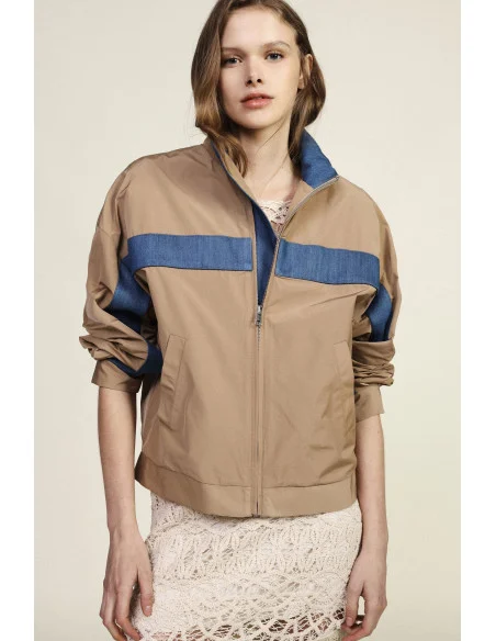 Bomber Con Fascia A Contrasto E Zip Dixie