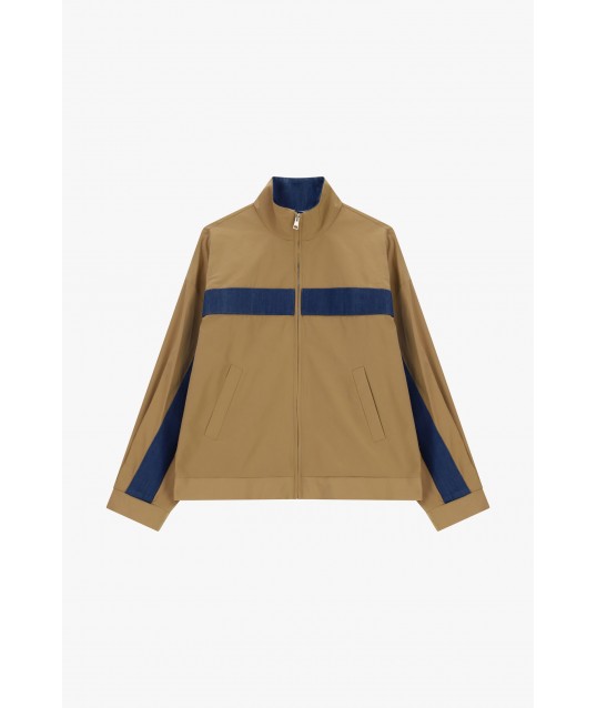 Blouson bombardier avec bande contrastée et fermeture éclair Dixie