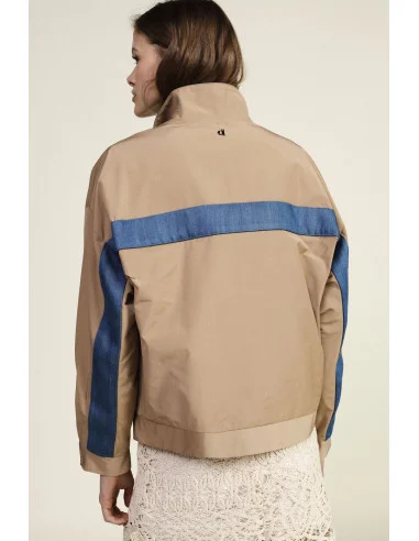 Bomber Jacket with Contrasting Band and Zip Dixie