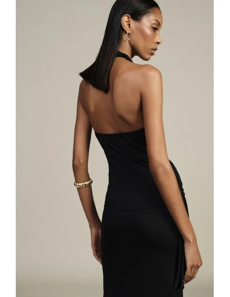 Top asymétrique avec détail broche dorée Dixie