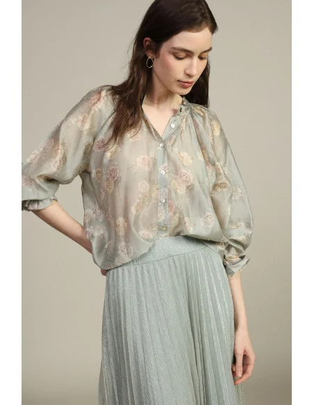 Camicia Ampia Con Fantasia Floreale E Maniche Lunghe Dixie