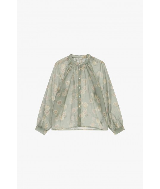 Large Shirt With Floral Fantasy And Long Sleeves Dixie