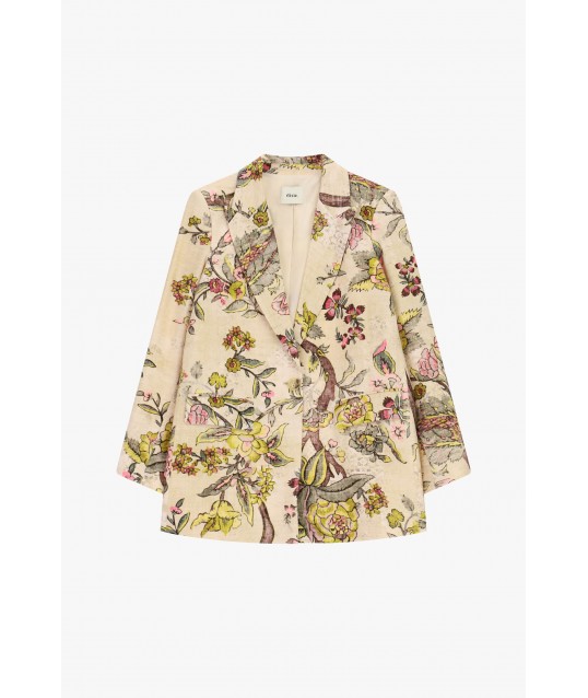 Blazer Fantasia Floreale Monopetto Con Tasche Dixie