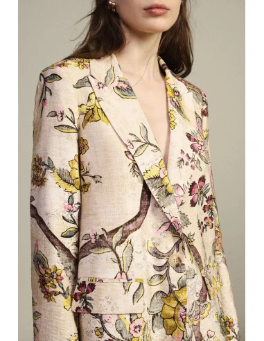 Blazer à motif floral, à boutonnage simple, avec poches Dixie