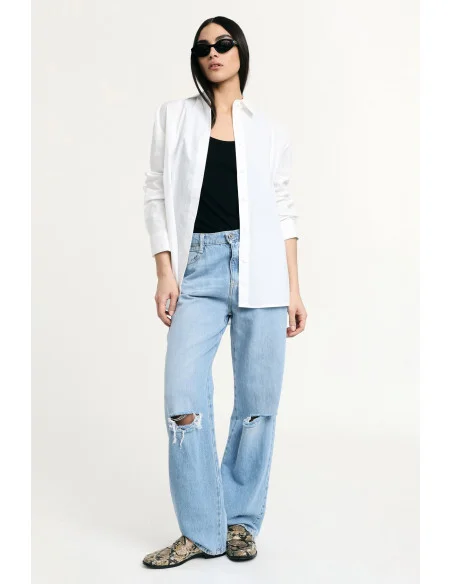 Wide Leg Jeans With Knee Ties Please