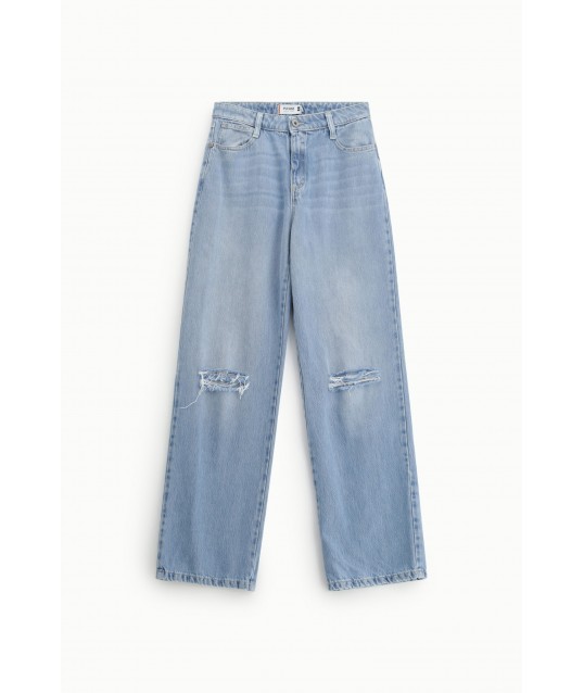 Wide Leg Jeans With Knee Ties Please