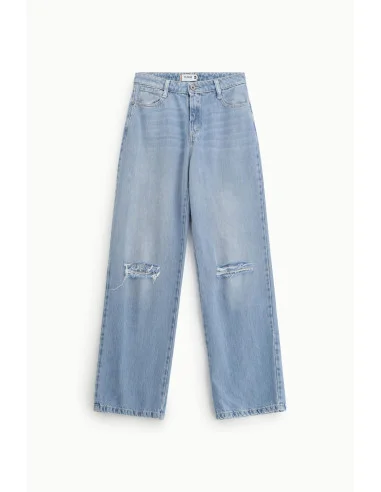 Jeans à jambe large avec liens au genou Please