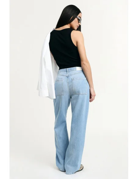 Jeans à jambe large avec liens au genou Please