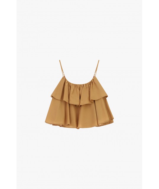 Top With Thin Straps And Double Ruffle Please