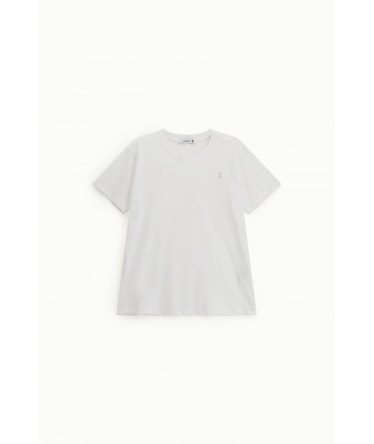 Regular-Fit T-Shirt Crew-neck Embroidered Logo Please