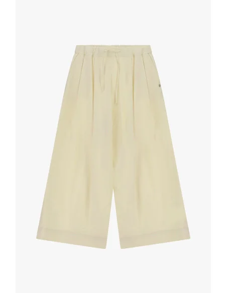 Pantalon palazzo cropped à taille élastiquée Please