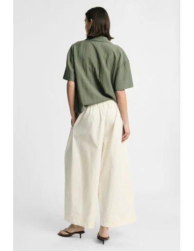 Pantalon palazzo cropped à taille élastiquée Please