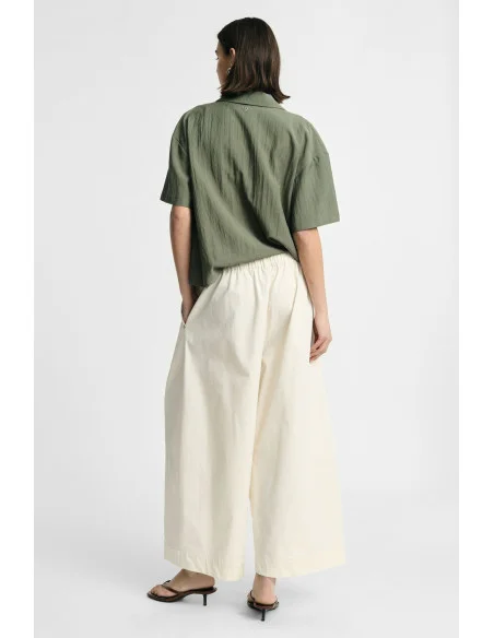 Pantaloni Palazzo Cropped Con Vita Elasticizzata Please
