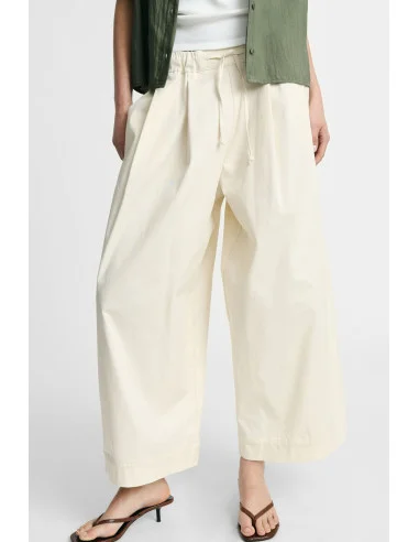 Pantaloni Palazzo Cropped Con Vita Elasticizzata Please