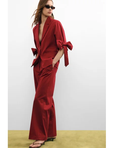 Pantalon palazzo taille mi-haute avec poches Please