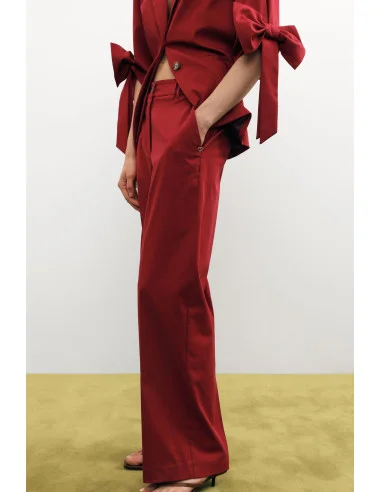 Mid-Rise Palazzo Trousers with Pockets Please