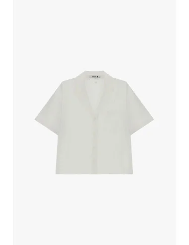 Boxy Cropped Shirt with Chest Pocket Please