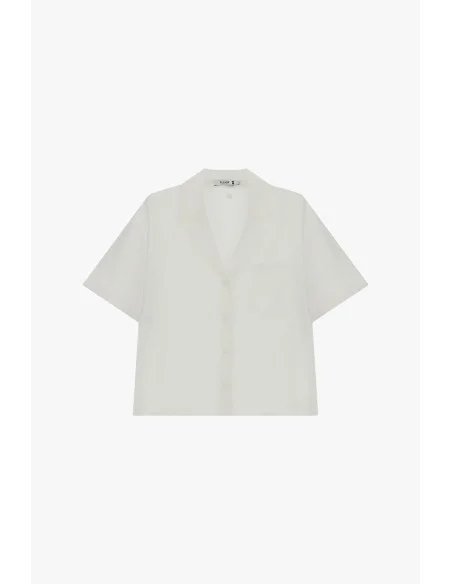 Boxy Cropped Shirt with Chest Pocket Please
