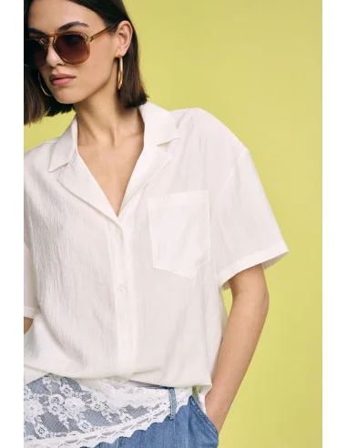 Chemisier boxy court avec poche poitrine Please