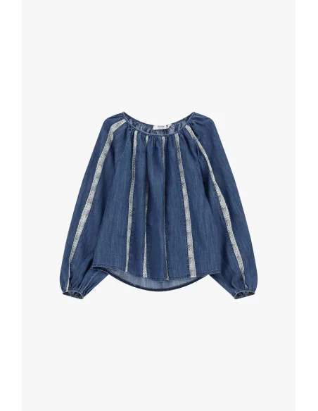 Blusa Ampia Con Inserti A Righe E Maniche Lunghe Please