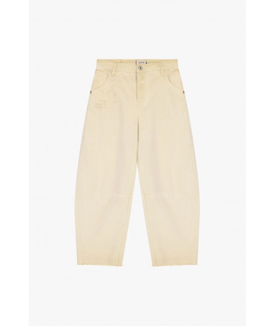 Trousers Vita Alta Con Fondo Taglio Vivo Please