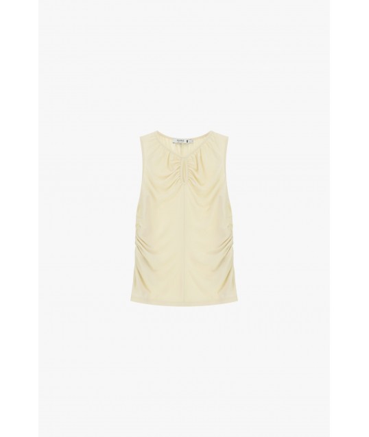 Sleeveless Top With Side Curls Please