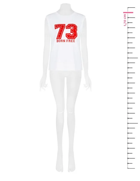T-shirt large sans manches avec imprimé maxi et clous en forme d'étoile Rinascimento